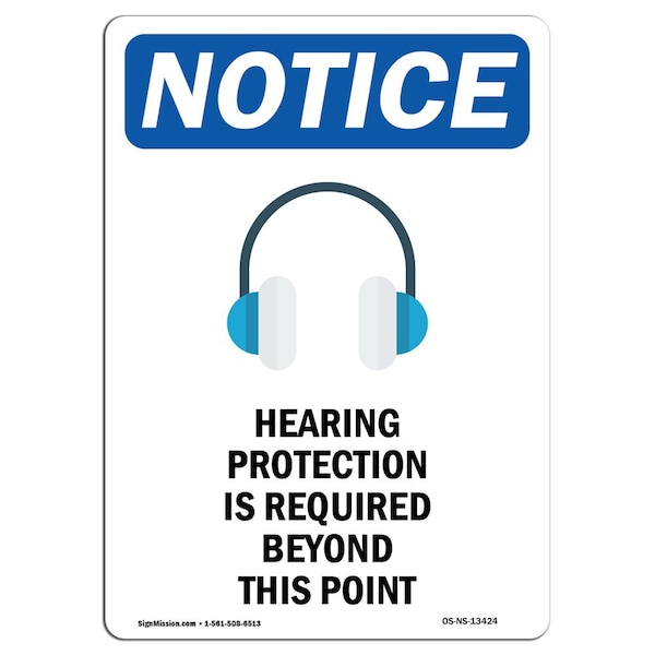 OSHA, Hearing Protection, 5in X 3.5in, 10PK, 3.5" W, 5" H, Portrait, PK10, OS-NS-D-35-V-13424-10PK